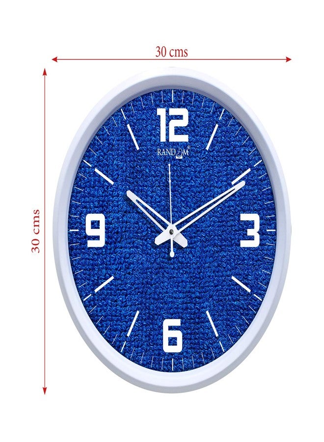 RANDOM Wall Clock for Living Room, Bedroom, Home, Office, Kitchen, Big Size, Designer, Quartz with Glass for Home Decor, Sweep Silent Movement (Size: 12inch x 12 inch, Color: Blue, Bold White Font) - Image 2